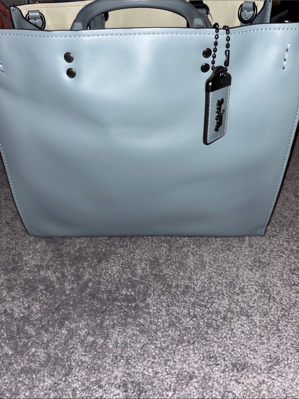 Coach Rogue Leather Tote Bag in Light Blue